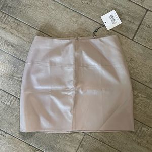 Missguided Faux Leather Mini Skirt Tan